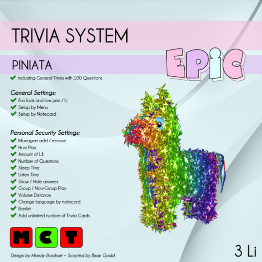 Second Life Marketplace - [EPIC Trivia System] Piniata (ADD ME)